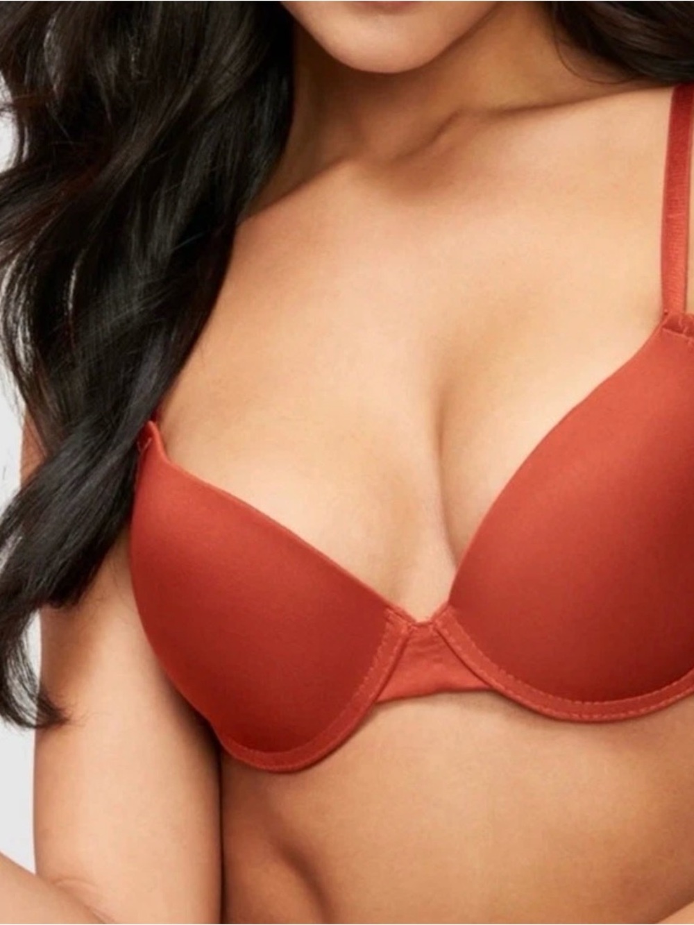 Fredericks of Hollywood Underwire Bra 34C Rust Diana Push Up Plunge Multiway NEW